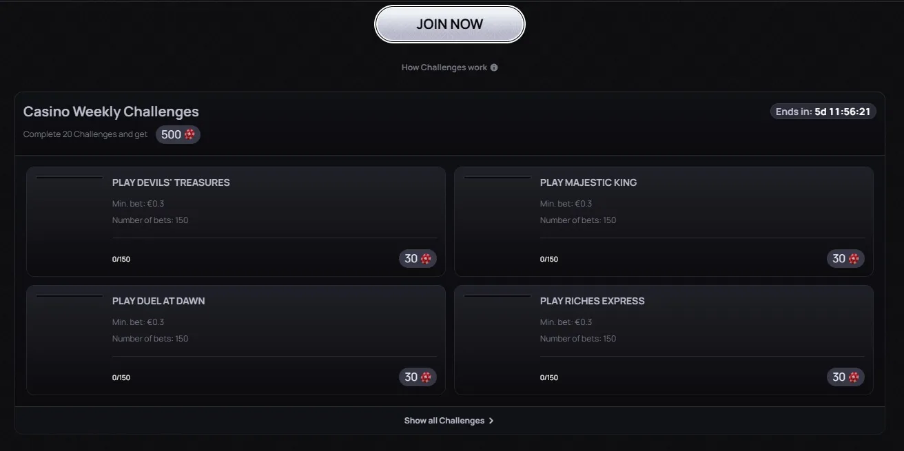 Registrierung bei Casinova Casino